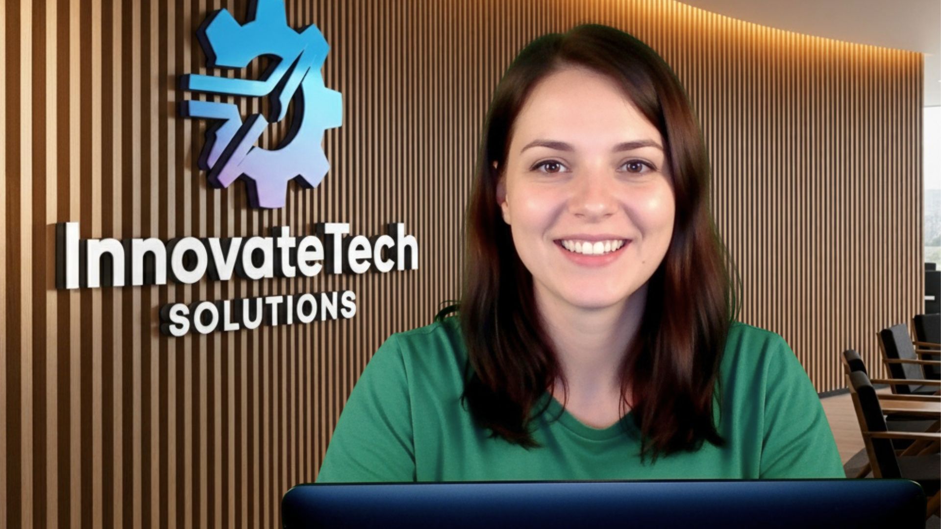 Professional background with tech company branding